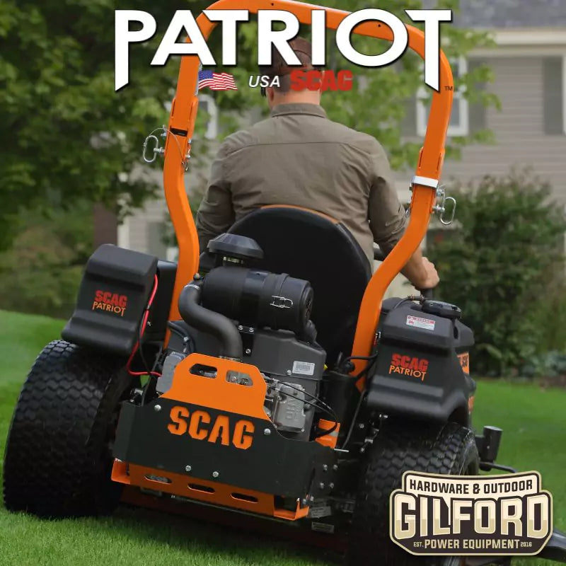 Scag Patriot Zero Turn Ride On Lawn Mower With 52-Inch Hero Cutter Deck And 27 HP SR Engine