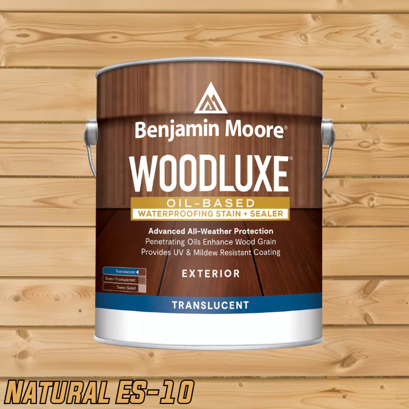 Benjamin Moore Woodluxe Oil-Based Waterproofing Exterior Translucent Stain and Sealer Natural (ES-10) Gallon