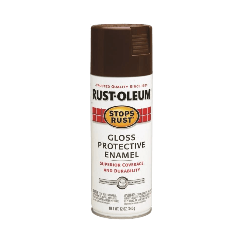 Rust-Oleum Stops Rust Gloss Leather Brown Spray Paint 12 oz. | Gilford Hardware
