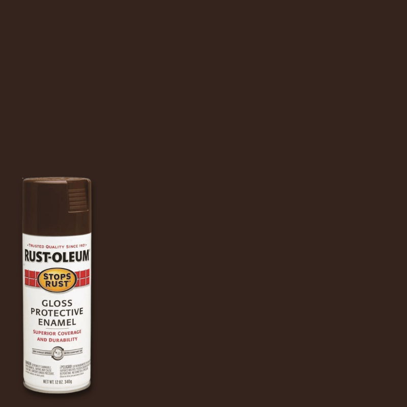 Rust-Oleum Stops Rust Gloss Leather Brown Spray Paint 12 oz. | Gilford Hardware