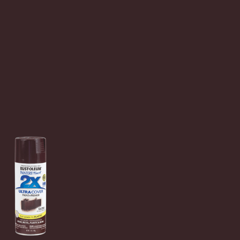 Rust-Oleum Gloss Kona Brown Paint+Primer Spray Paint 12 oz. | Gilford Hardware