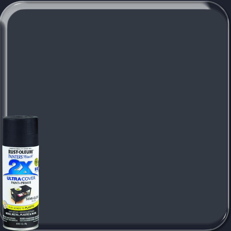 Rust-Oleum Painter's Touch 2X Semi-Gloss Black Spray Paint+Primer 12 oz. | Gilford Hardware