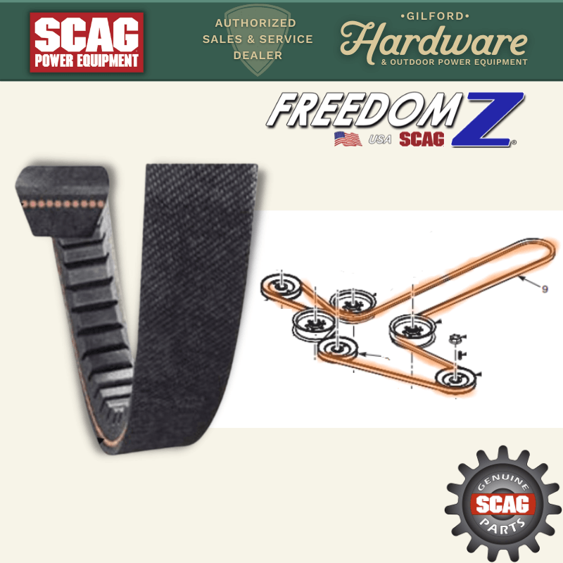 Scag Freedom-Z Hero Cutter Deck Belt  - 483325 | Gilford Hardware