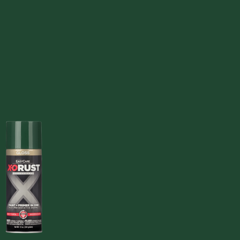 X-O RUST Anti-Rust Hunter Green Gloss Enamel Spray Paint & Primer 12 oz. | Gilford Hardware
