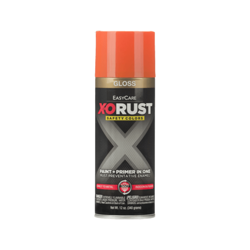 X-O Rust Safety Orange Rust Prevention Spray Paint Gloss 12 oz. | Gilford Hardware