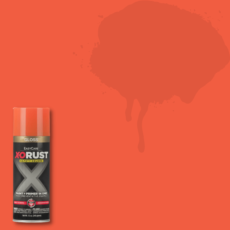 X-O Rust Safety Orange Rust Prevention Spray Paint Gloss 12 oz. | Gilford Hardware