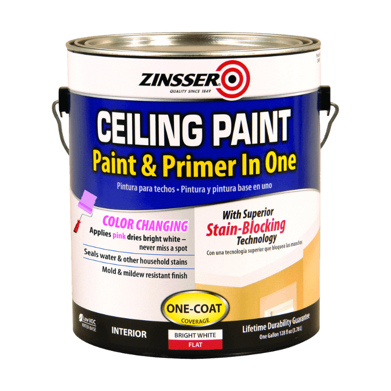 Zinsser Flat Bright White Water-Based Ceiling Paint and Primer in One 1 gal. | Gilford Hardware
