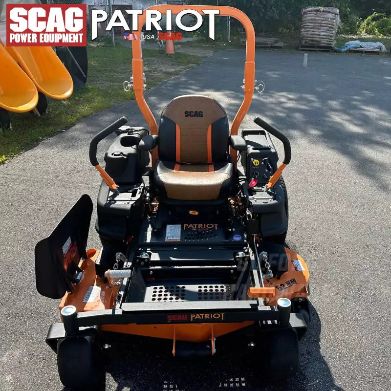 Scag Patriot Zero Turn Ride On Lawn Mower With 52-Inch Hero Cutter Deck And 27 HP SR Engine