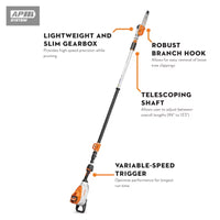 Thumbnail for STIHL HTA 160 Professional Battery-Powered Pole Pruner with Telescoping Shaft with 10-Inch Bar