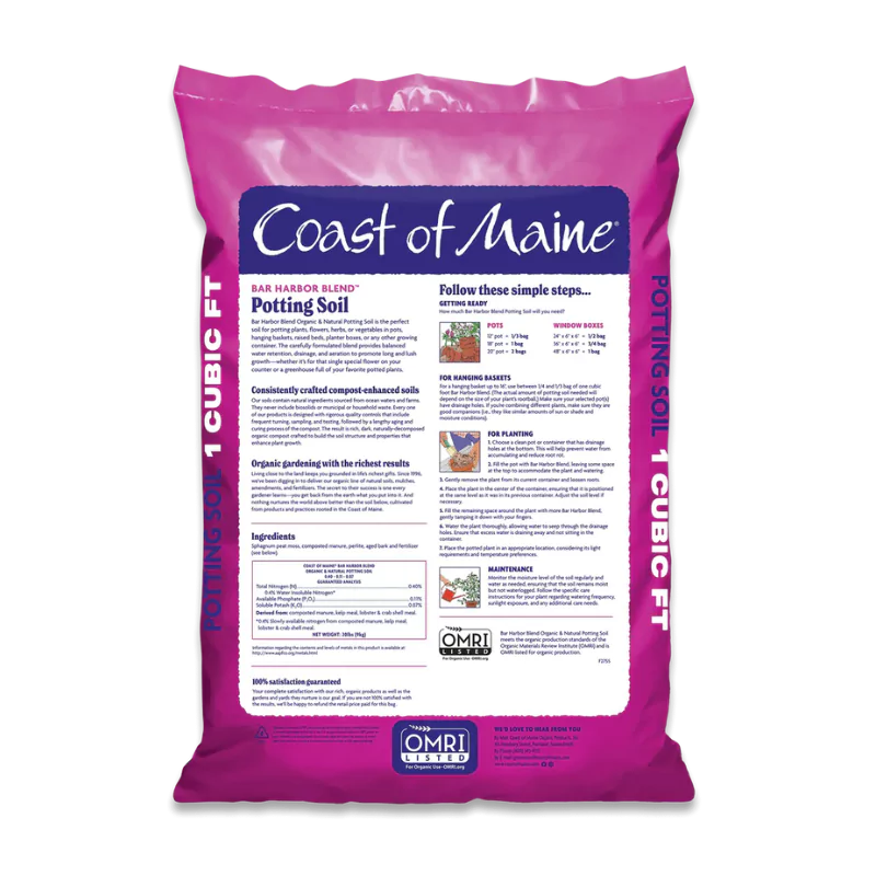 Coast Of Maine Bar Harbor Blend Organic Potting Soil for Plants, Flowers, Vegetables, and Container Gardens 1 ft³