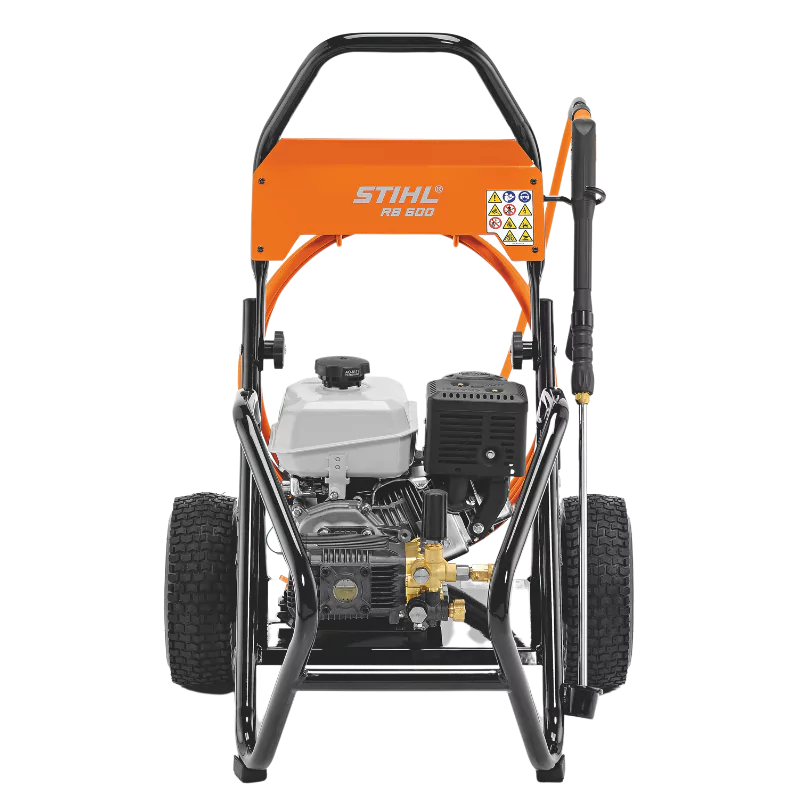 Front View of the STIHL RB 600 Pressure Washer – Featuring the ergonomic design and professional-grade components for heavy-duty cleaning tasks.