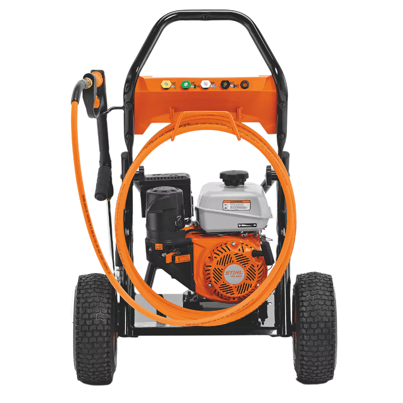 Rear View of the STIHL RB 600 Pressure Washer – Displaying easy-access control panel and compact design for professional applications.