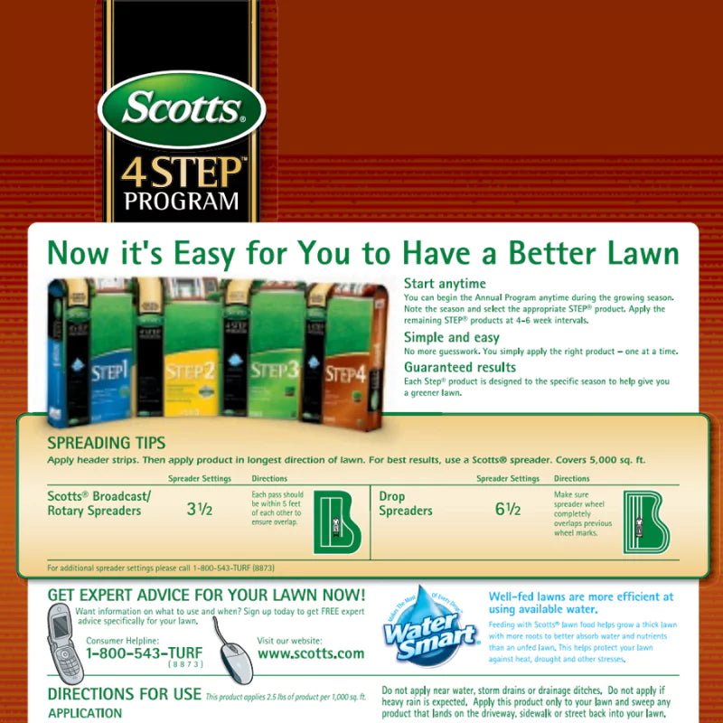 Scotts Step 4 Lawn Fertilizer Fall Lawn Food and Root Strengthener (32-0-12) 5,000 sq. ft.