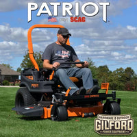 Thumbnail for Scag Patriot Zero Turn Ride On Lawn Mower With 52-Inch Hero Cutter Deck And 27 HP SR Engine