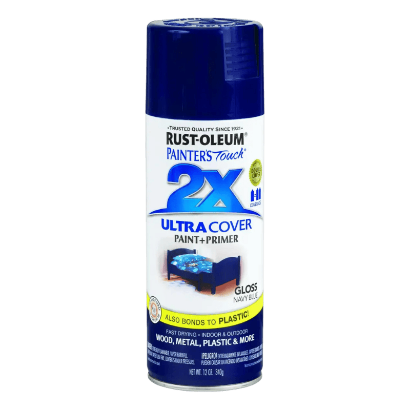 Rust-Oleum 2X Ultra Cover Gloss Navy Blue Paint+Primer Spray Paint 12 oz.