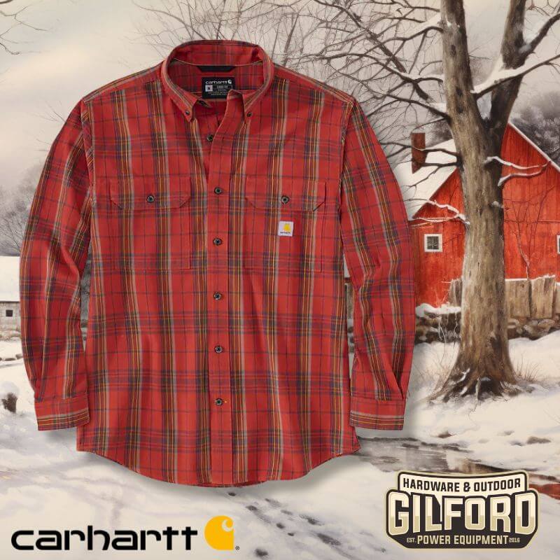 Carhartt Loose Fit Midweight Chambray Long-Sleeve Plaid Shirt | Gilford Hardware