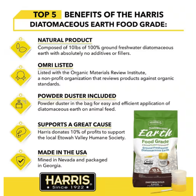 Harris Food Grade Organic Powder Diatomaceous Earth 10.5 lb.