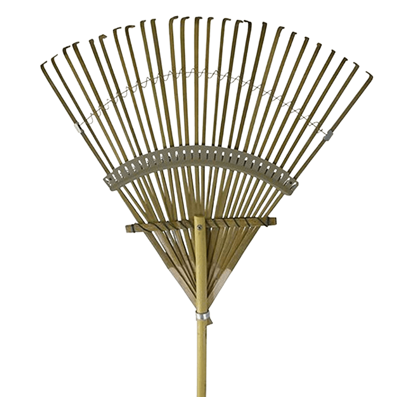 Rugg Bamboo Rake Wood Handle 26 Tine 61" | Gilford Hardware