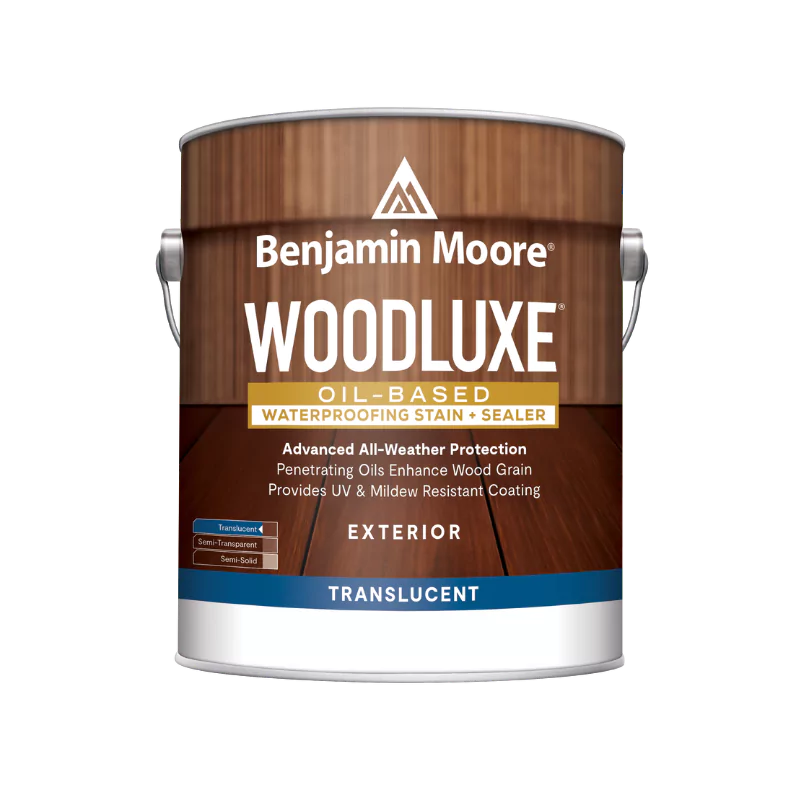 Benjamin Moore Woodluxe Oil-Based Waterproofing Exterior Translucent Stain and Sealer Teak (ES-30) Gallon