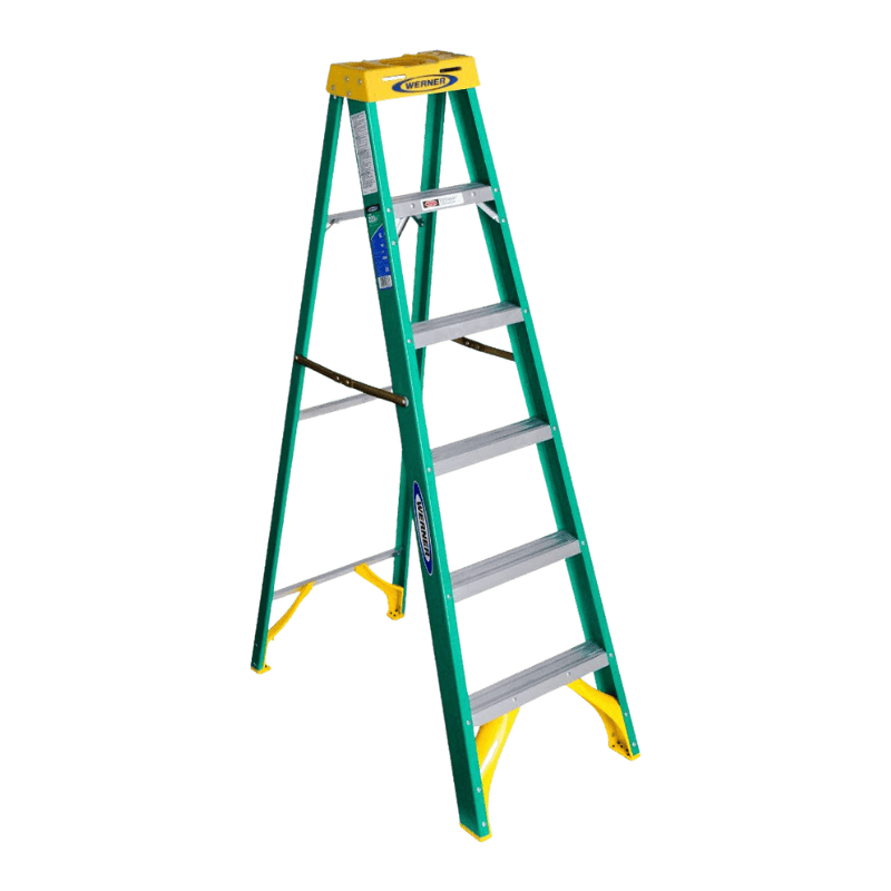 Werner Fiberglass Step Ladder Type II 6-Foot. 225 lbs. capacity
