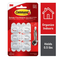 Thumbnail for 3M Command Mini Plastic Hook 11/8 in. L 6-Pack. | Gilford Hardware