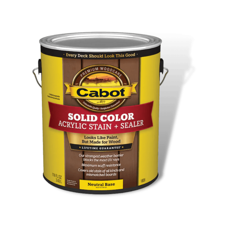 Cabot Deck Stain Solid Tintable Water-Based Acrylic Gallon | Stains | Gilford Hardware & Outdoor Power Equipment