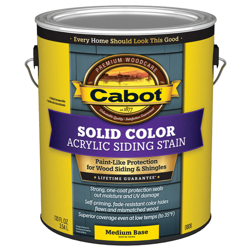 Cabot Siding Stain Solid Tintable Water-Based Acrylic Gallon | Stains | Gilford Hardware