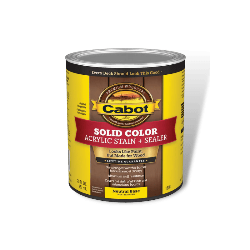 Cabot Deck Stain Solid Tintable Water-Based Acrylic Quart | Stains | Gilford Hardware & Outdoor Power Equipment