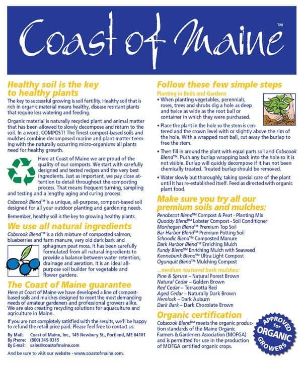 Coast Of Maine Cobscook Organic Garden Soil 1 ft³ | Gilford Hardware 