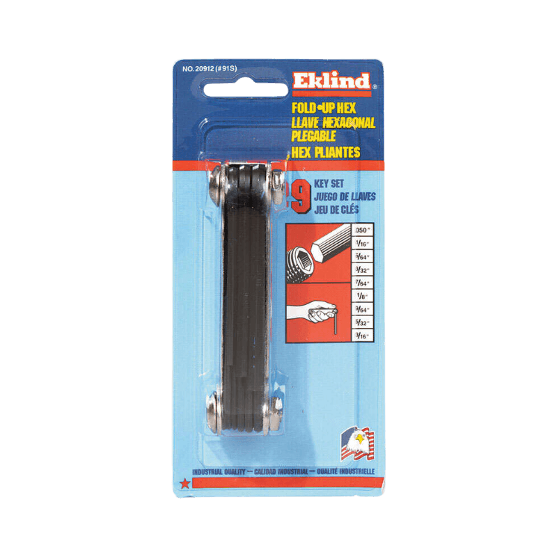 Eklind Tool Hex Key Set Multi-Size SAE .050" to 3/16" 9-pc. | Hand Tool Sets | Gilford Hardware