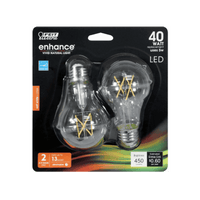 Thumbnail for Feit Electric Enhance A19 E26 (Medium) Filament LED Bulb Soft White 40 Watt Equivalence 2-Pack. | Incandescent Light Bulbs | Gilford Hardware & Outdoor Power Equipment