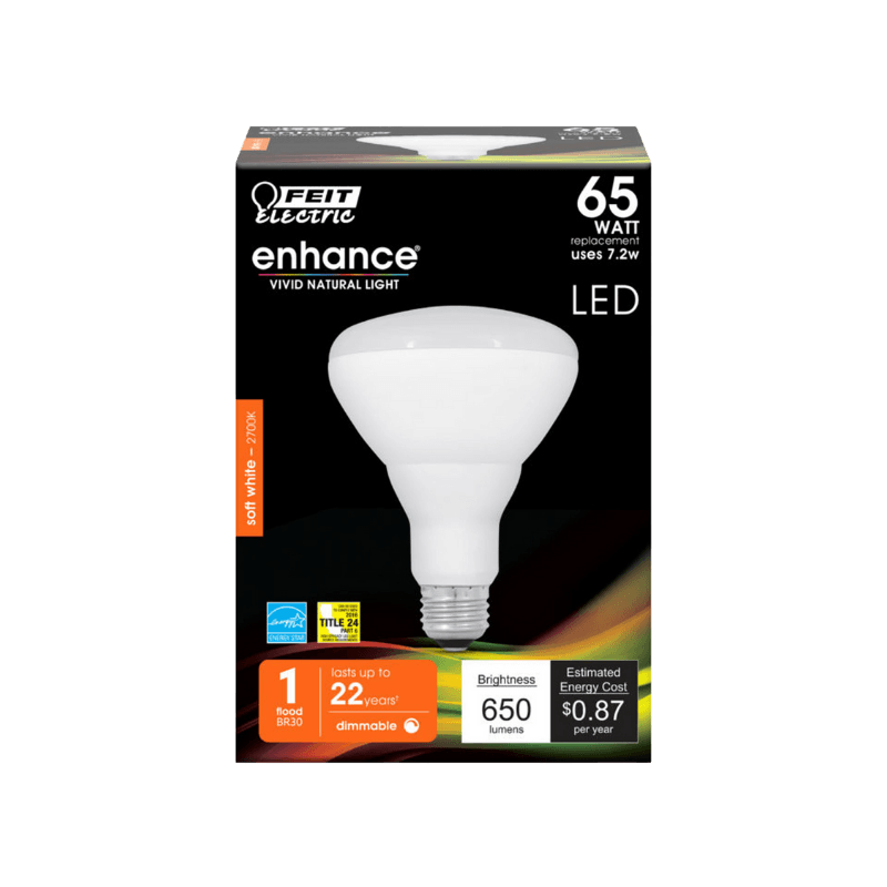 Feit Electric BR30 E26 (Medium) LED Bulb Soft White 65 Watt Equivalence | Gilford Hardware 