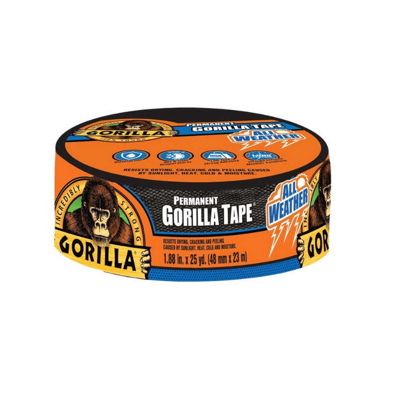 Gorilla Black Duct Tape All Weather 1.88" x 75' | Hardware Tape | Gilford Hardware & Outdoor Power Equipment