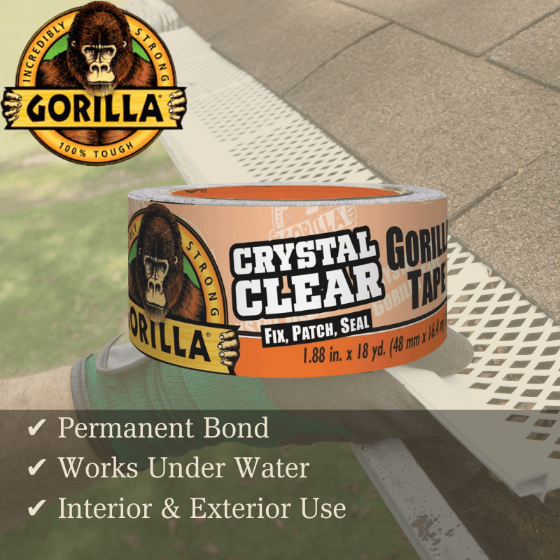 Gorilla Clear Fix, Seal Tape Clear 1.88 x 18 yd | Gilford Hardware