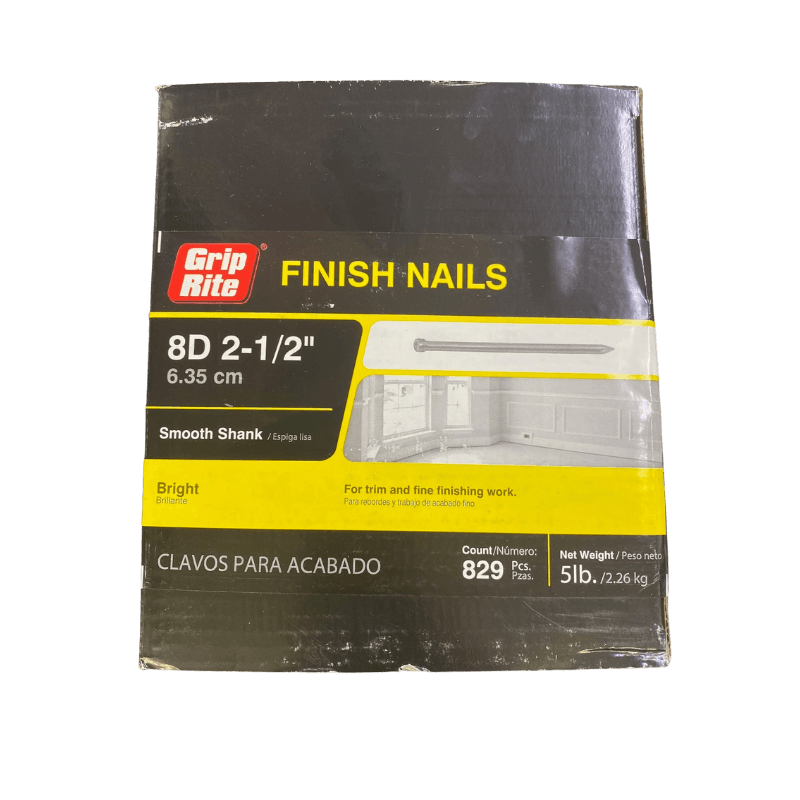 Grip-Rite Finishing Bright Steel Nail Cupped 8D 2-1/2 in. 5 lb. | Nails | Gilford Hardware & Outdoor Power Equipment