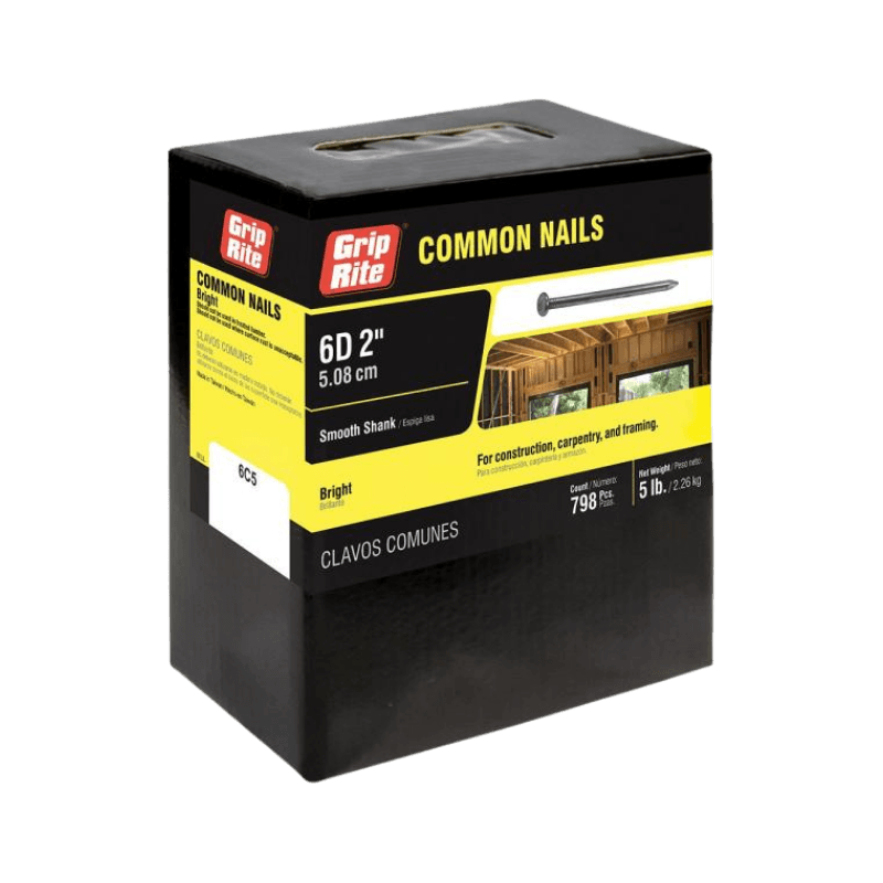 Grip-Rite Common Bright Steel Nail Flat 6D 2 in. 5 lb. | Gilford Hardware 
