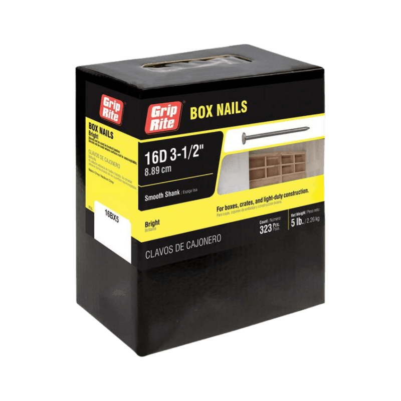 Grip-Rite Common Bright Steel Nail Flat 16D 3-1/2 in. 5 lb. | Gilford Hardware