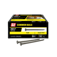 Thumbnail for Grip-Rite Common Hot-Dipped Galvanized Steel Nail Flat 20D 4 in. 1 lb. | Gilford Hardware 