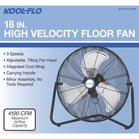 Thumbnail for KOOL-FLO High Velocity Fan 3 speed 22.83 in. H x 20 in. Dia. | Desk & Pedestal Fans | Gilford Hardware & Outdoor Power Equipment