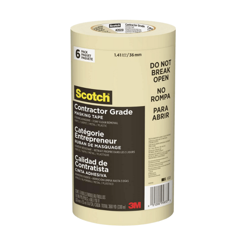 Scotch Masking Tape Contractors Grade High Strength 1.41 in x 60 yds. 6-pack | Masking Tape | Gilford Hardware & Outdoor Power Equipment