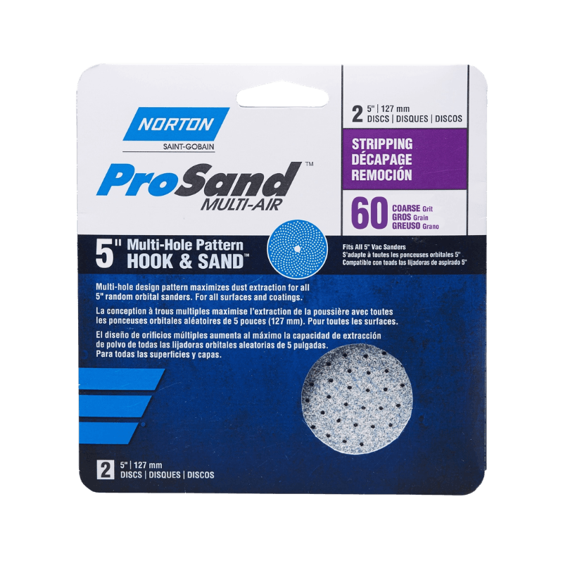 Norton ProSand Sanding Disc H&L 60-Grit Coarse 5 in. 2-Pack. | Gilford Hardware 