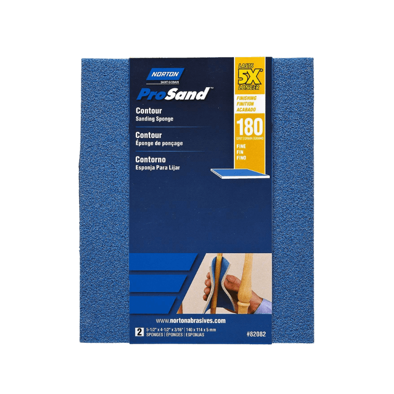 Norton ProSand 180 Grit Fine Contour Sanding Sponge 5.5"  | Gilford Hardware