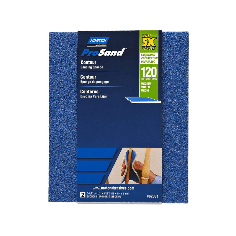 Norton ProSand 120 Grit Medium Contour Sanding Sponge 5.5" | Gilford Hardware 