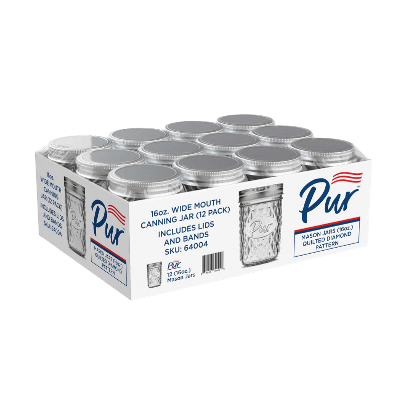 PurMason Wide Mouth Diamond Mason Jar 16 oz. 12-Pack. | Home & Garden | Gilford Hardware & Outdoor Power Equipment