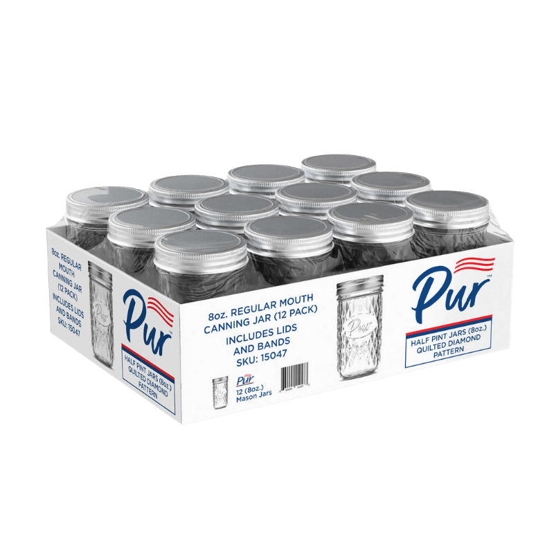 PurMason Regular Mouth Mason Jar 8 oz. 12-Pack. | Gilford Hardware
