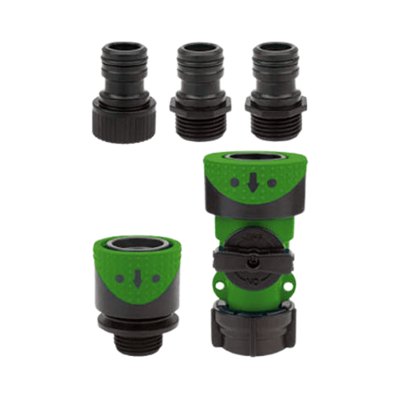 Green Thumb Full-Flow Quick-Connector Hose End/Faucet Set | Garden Hose Fittings & Valves | Gilford Hardware & Outdoor Power Equipment