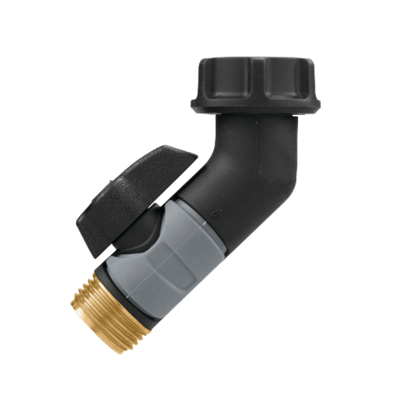Green Thumb Pro Flo Metal Gooseneck Connector With Shut-Off | Garden Hose Fittings & Valves | Gilford Hardware & Outdoor Power Equipment