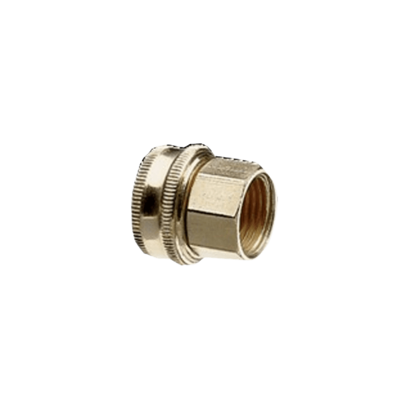 Green Thumb Brass Pipe to Hose Connector Double Female 1/2" NPT x 3/4" NH | Gilford Hardware 