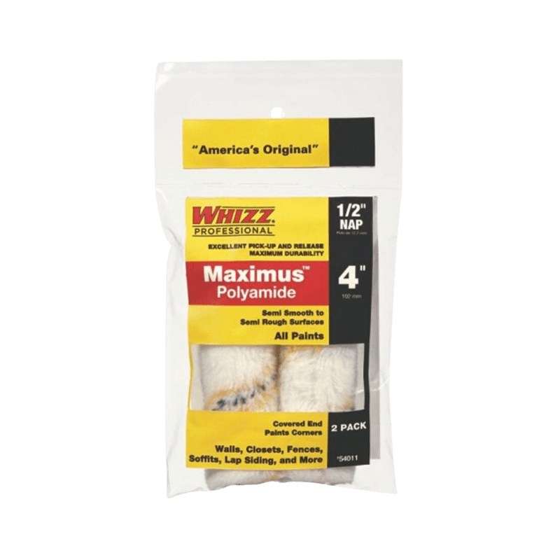 Whizz Mini Paint Roller Cover 4 in. W x 1/2 in. 2-Pack | Gilford Hardware