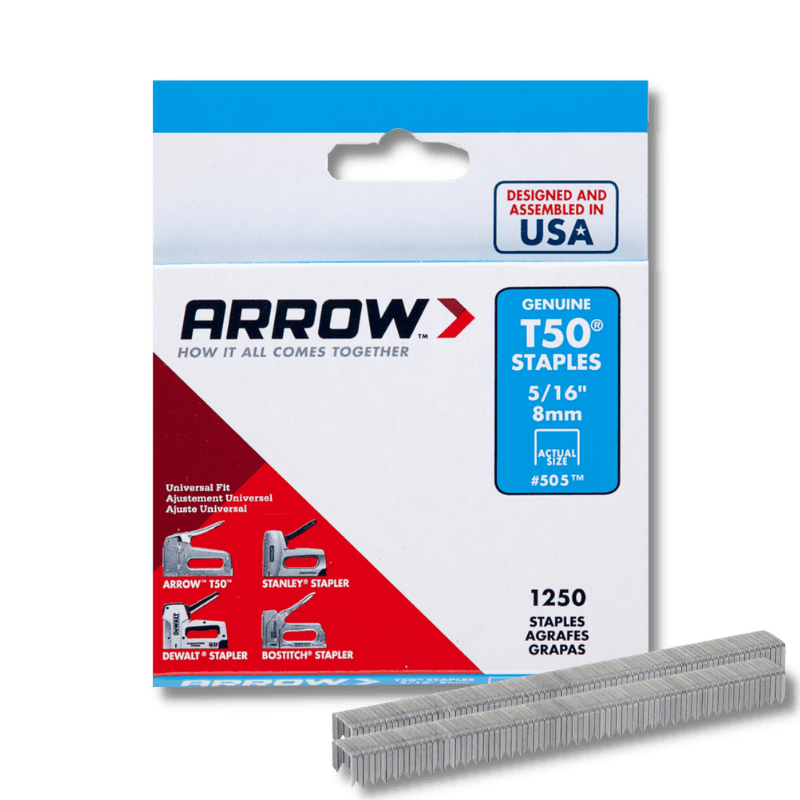 Arrow T50 Heavy Duty Crown Staples 3/8" x 5/16" 1250-Pack. |  | Gilford Hardware